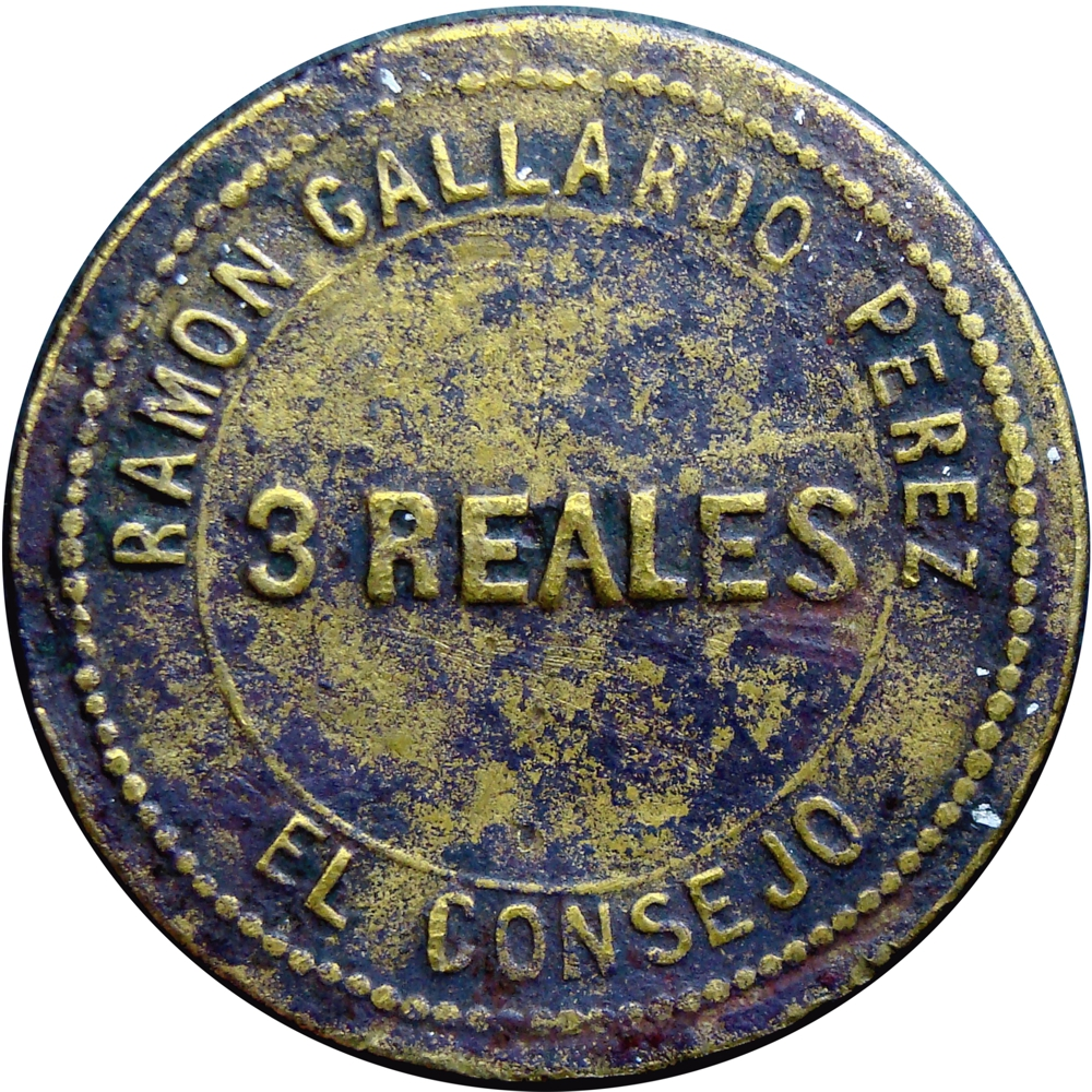 Ficha Las Mercedes 3 Reales Ramón Gallardo Pérez El Consejo  - Numisfila
