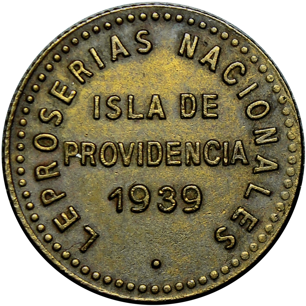 Lazareto Ficha Leproserías Isla Providencia 0,05 Cts 1939 - Numisfila