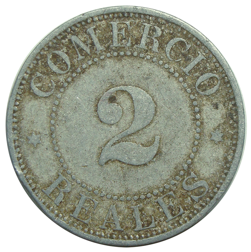 Ficha Calderón Bruzual Comercio 2 Reales  - Numisfila