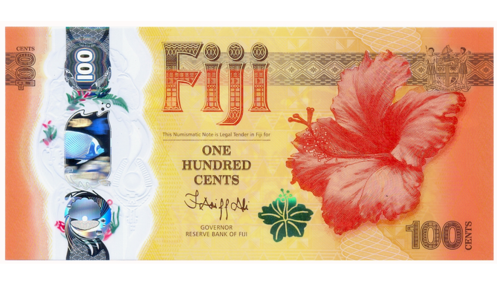 Billete Plástico Fiji 100 Céntimos 2023 - Año lunar chino del Dragón - Numisfila