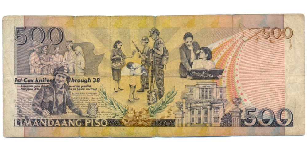 Billete Filipinas 500 Piso 1999 Benigno Aquino Jr  - Numisfila