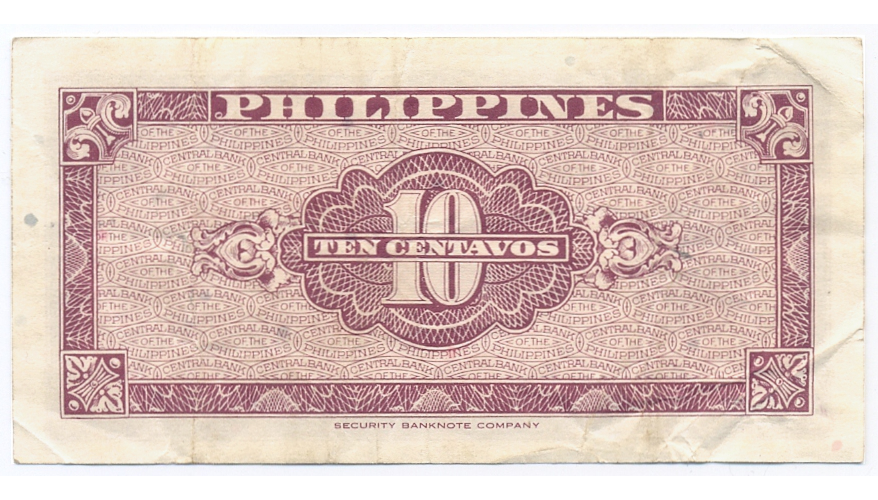 Billete Filipinas 10 Centavos 1949  - Numisfila