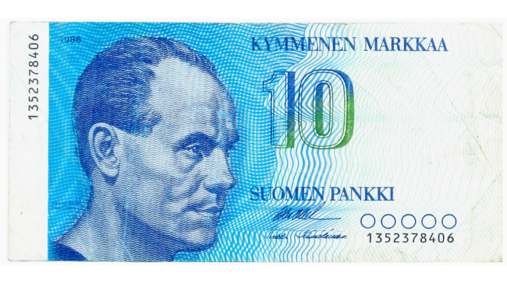 Billete Finlandia 10 Markkaa 1986  - Numisfila