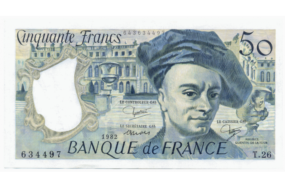 Billete Francia 50 Francos 1981-1989 Pintor Quentin de La Tour  - Numisfila