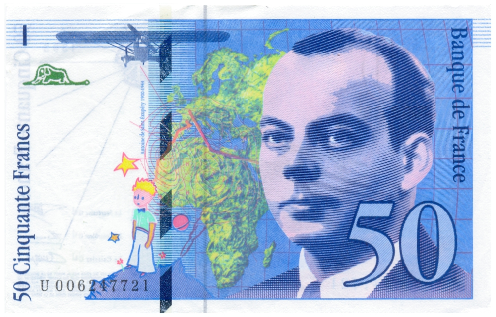 Billete Francia 50 Francs 1993 Exupery y Principito - Numisfila