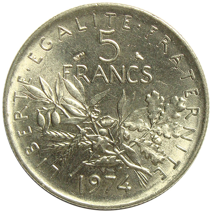 Moneda Francia 5 Francs 1970-1995 - Numisfila