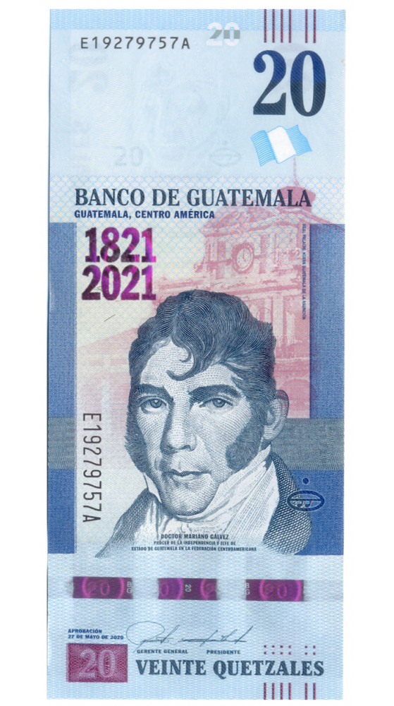 Billete Guatemala 20 Quetzales 2020 Conmemorativo  - Numisfila