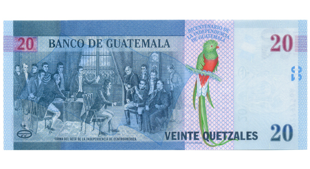 Billete Guatemala 20 Quetzales 2020 Conmemorativo   - Numisfila