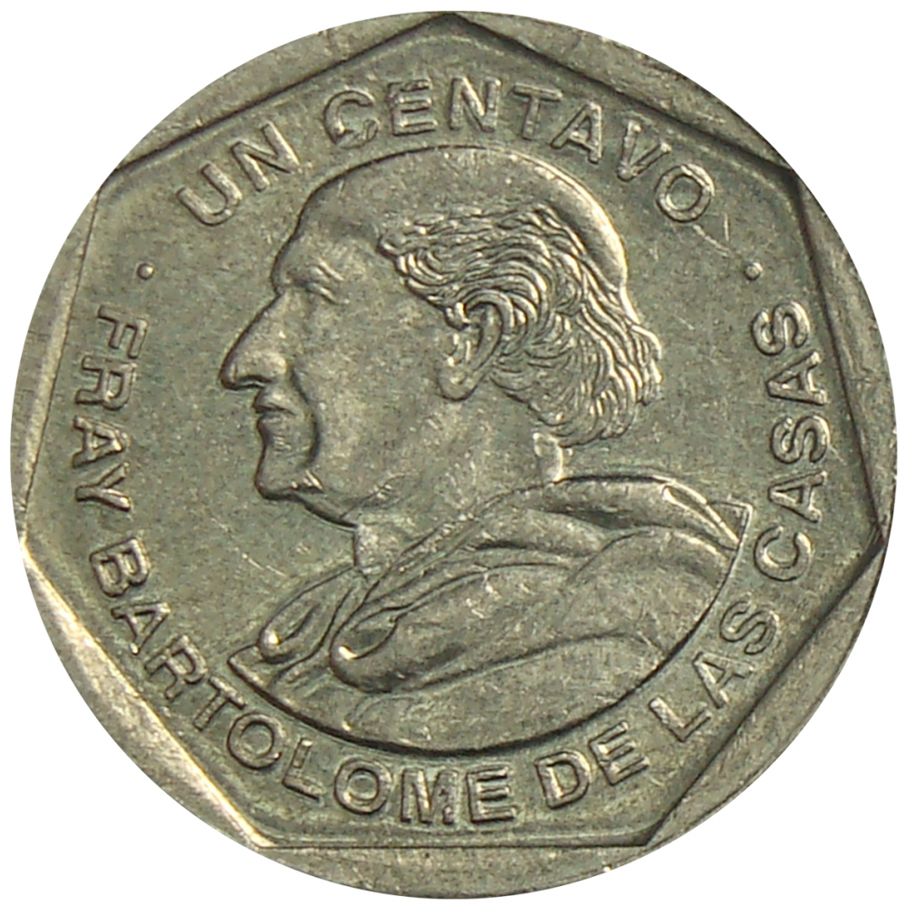 Moneda Guatemala 1 Centavo 1999 Fray Bartolome de las Casas  - Numisfila