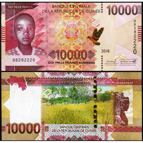 Billete Guinea 10000 Francs 2018  - Numisfila
