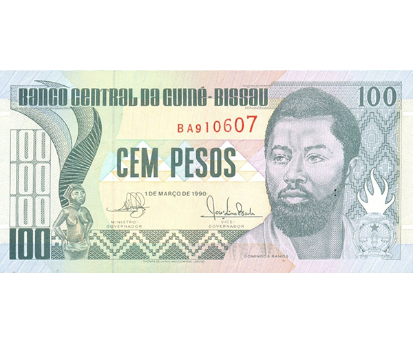 Billete Guinea-Bissau 100 Pesos 1990  - Numisfila