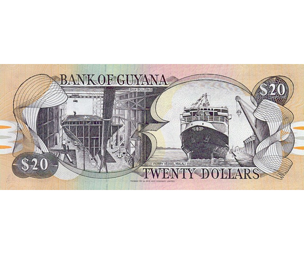 Billete Guyana 20 Dolares 2009 Cataratas Kaieteur  - Numisfila