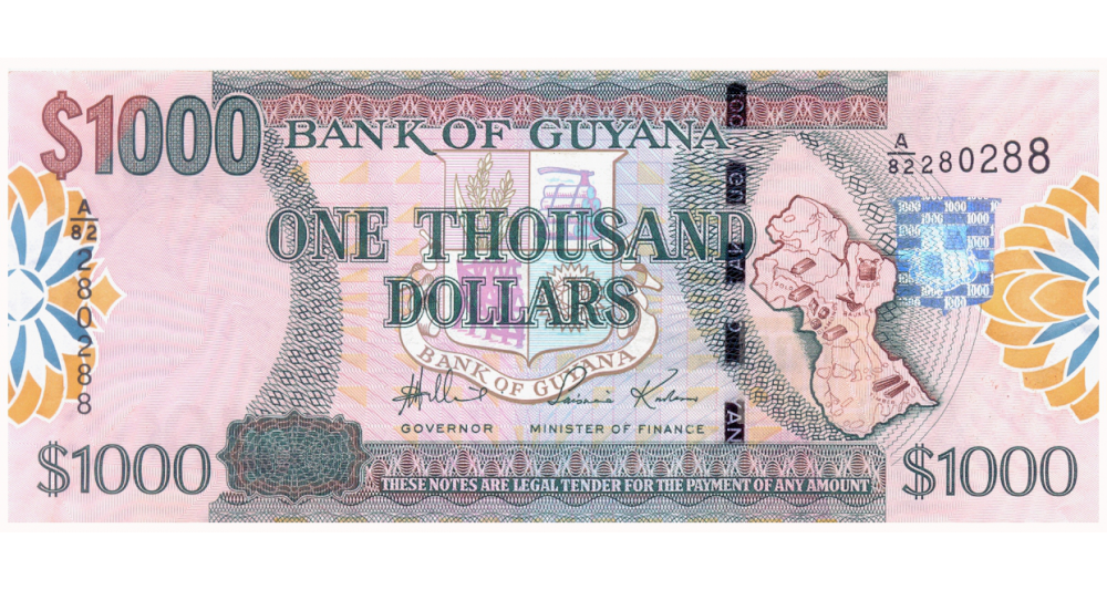 Billete Guyana 1000 Dolares 2005-2009  - Numisfila