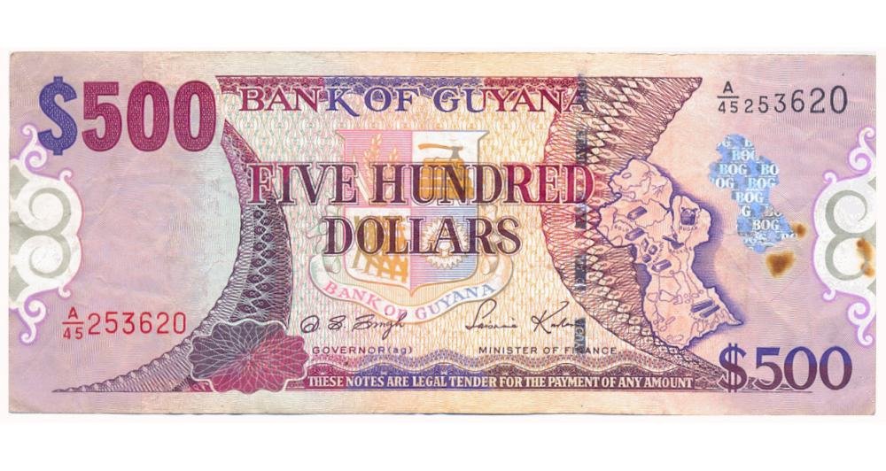 Billete Guyana 500 Dólares 2002   - Numisfila