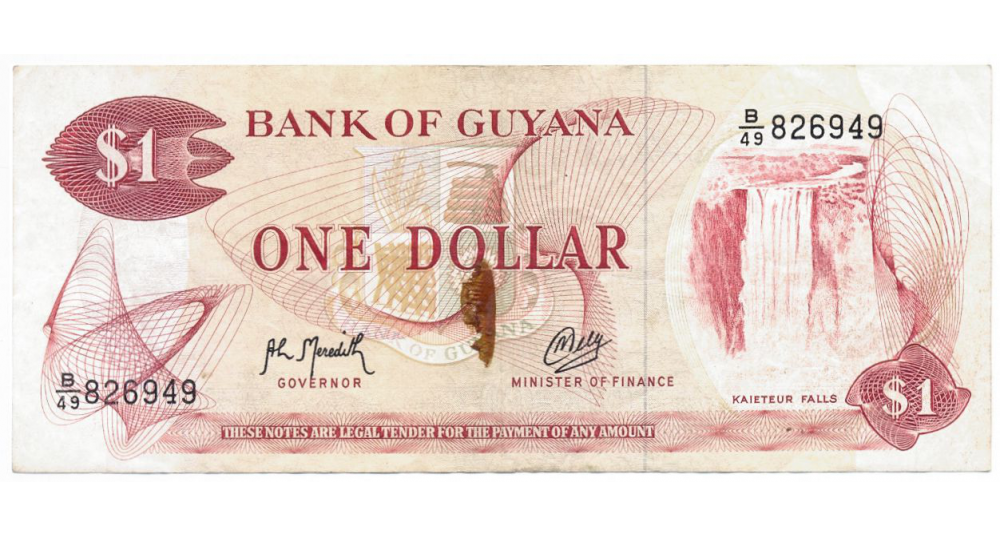 Billete Guyana 1 Dólar 1992 Kaieteur Falls  - Numisfila