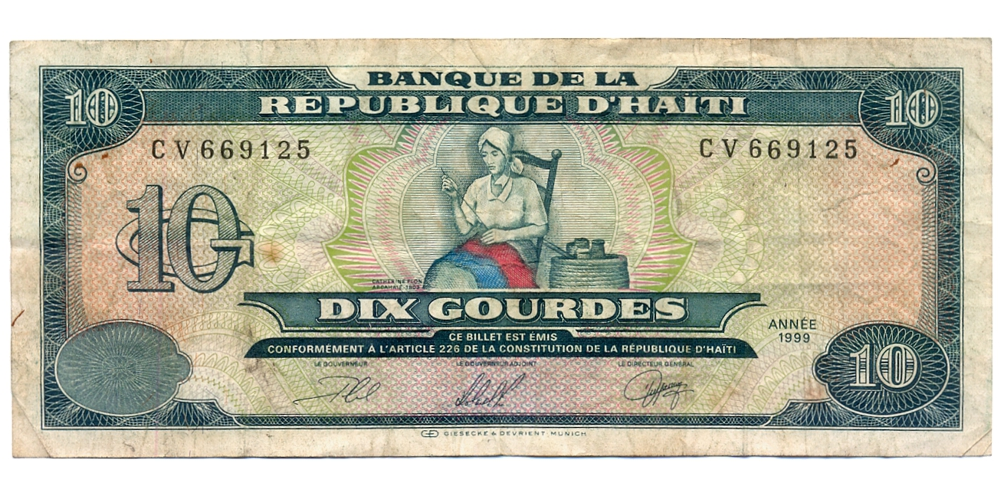 Billete Haiti 10 Gourdes 1999 Catherine Flon - Numisfila