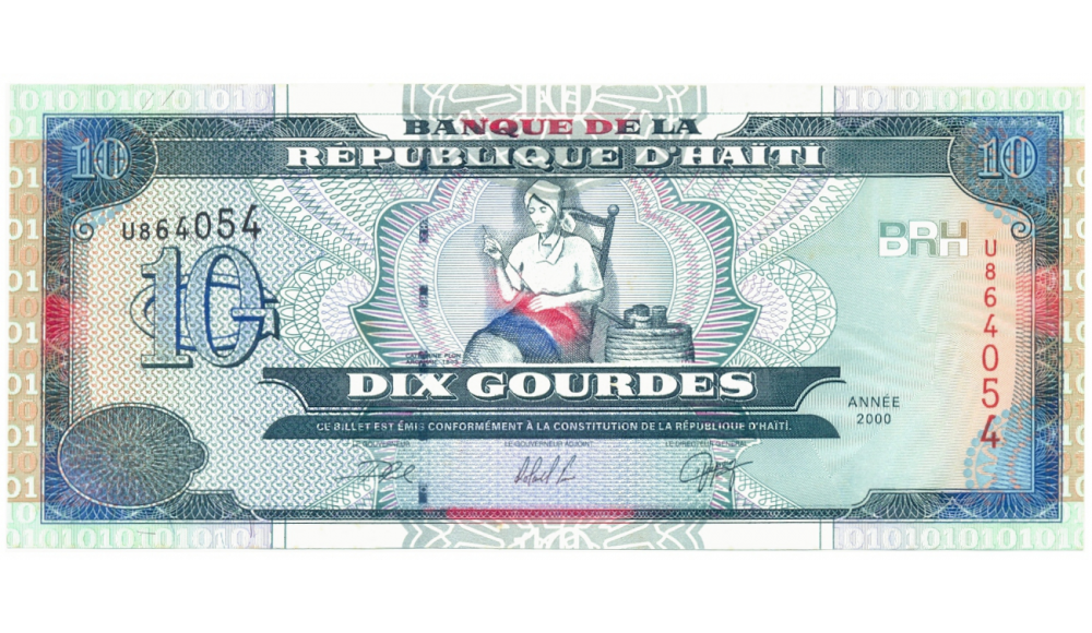 Billete Haiti 10 Gourdes 2000  Catherine Flon - Numisfila
