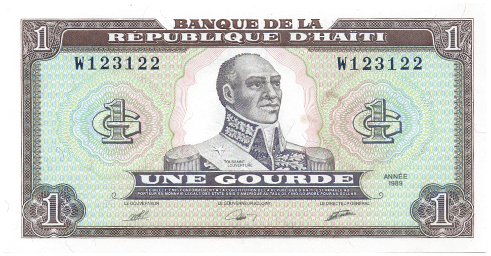 Billete Haití 1 Gourde 1989 Toussaint Louverture - Numisfila