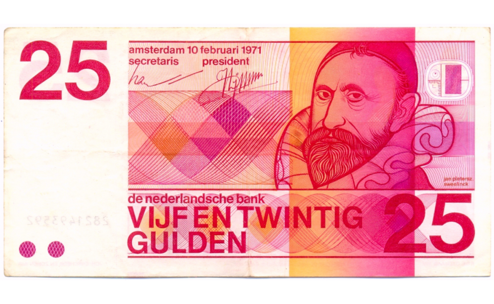 Billete Holanda 25 Gulden 1989 Jan Pieterszoon  - Numisfila