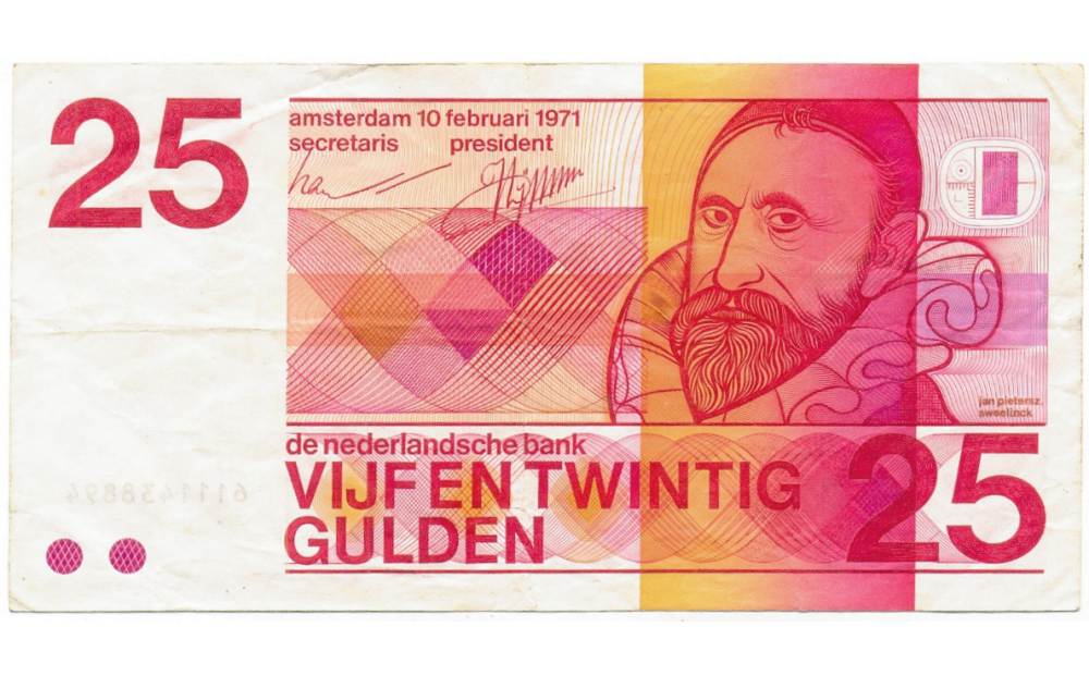 Billete Holanda 25 Gulden de 1971  - Numisfila