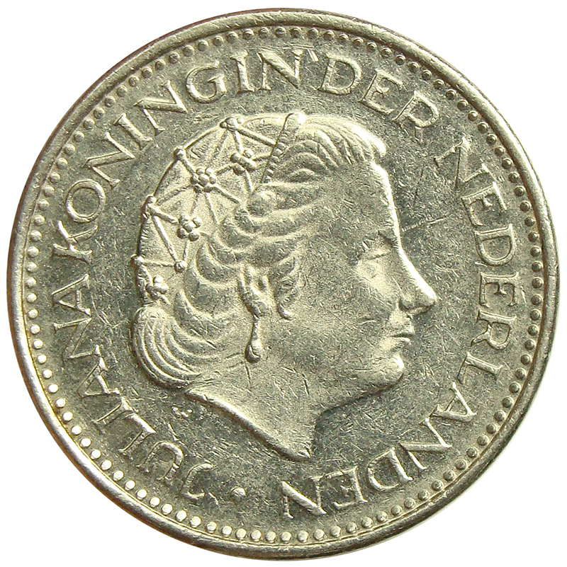 Moneda Holanda 1 Gulden 1967-1977 Reina Juliana  - Numisfila
