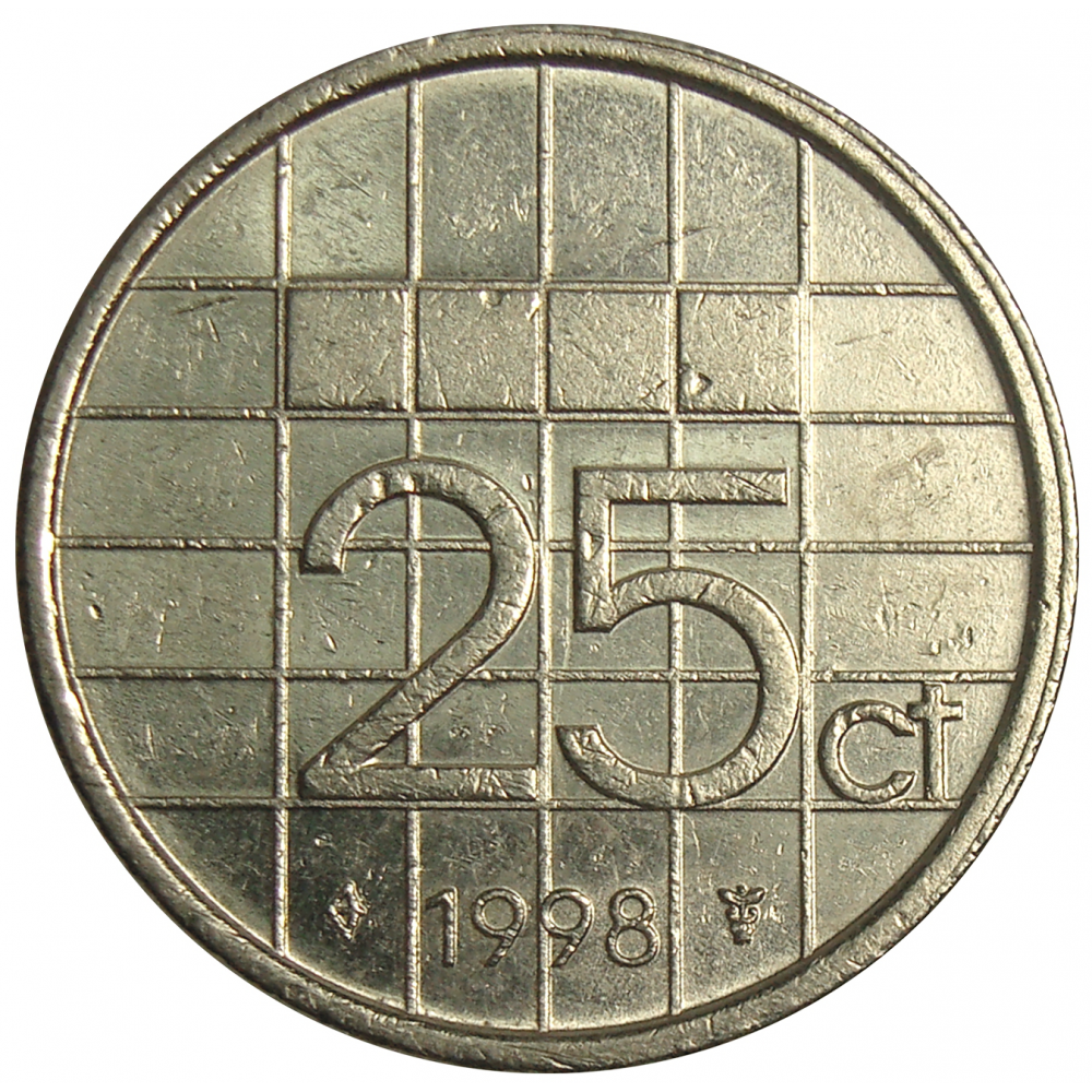 Moneda Holanda 25 Centavos 1982-2001  - Numisfila