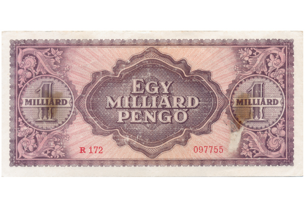 Billete Hungría 1 Millardo Pengo 1946 Lucia Lendvay  - Numisfila