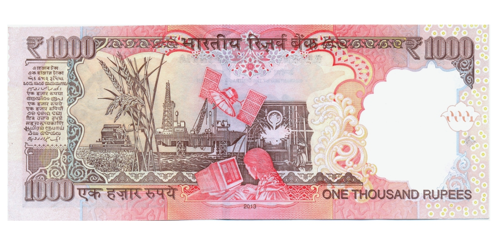 Billete India 1000 Rupees 2013 Mahatma Gandhi  - Numisfila