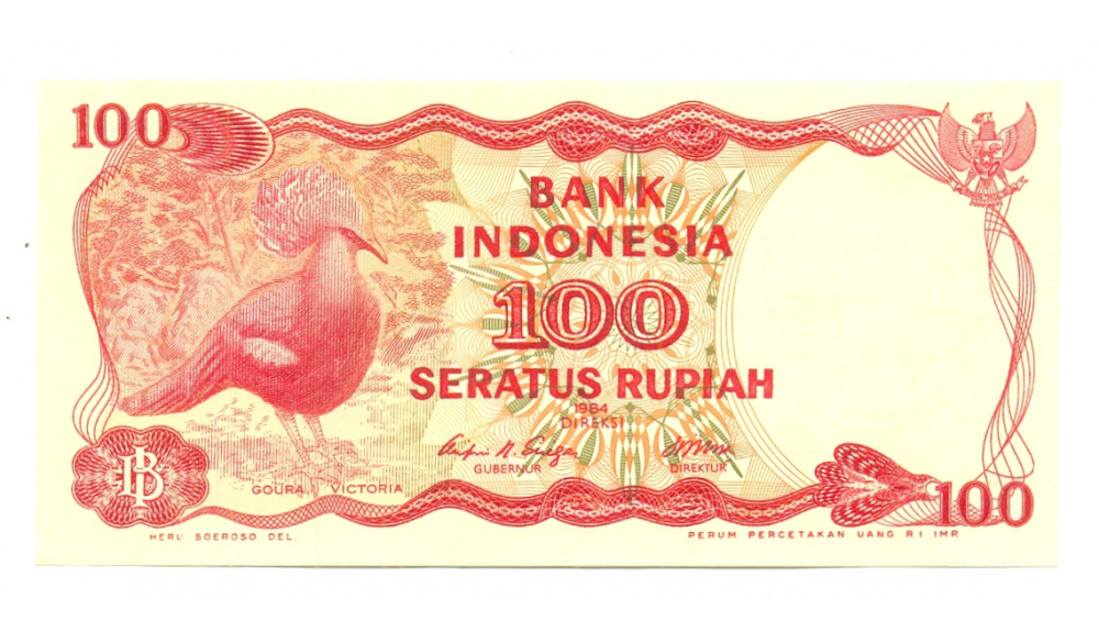 Billete Indonesia 100 Rupiah 1984 - Numisfila