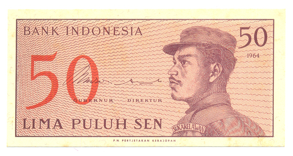 Billete Indonesia 50 Sen 1964  - Numisfila