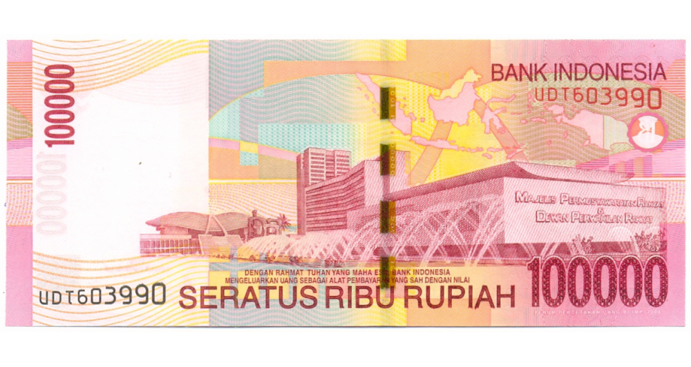 Billete Plástico  Indonesia 100.000 Rupiah 1999  - Numisfila