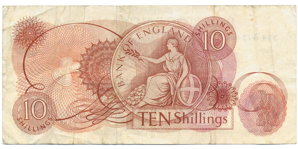 Billete Inglaterra 10 Shillings 1966-1970 Isabel II  - Numisfila
