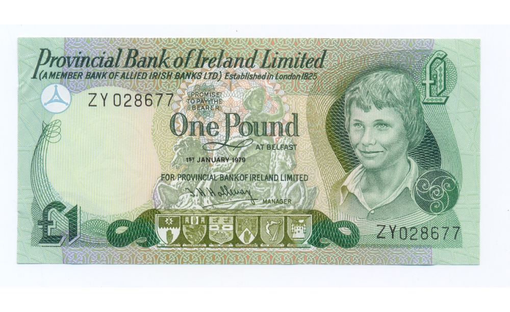 Billete Irlanda del Norte 1 Pound 1979 - Barco Girona  - Numisfila