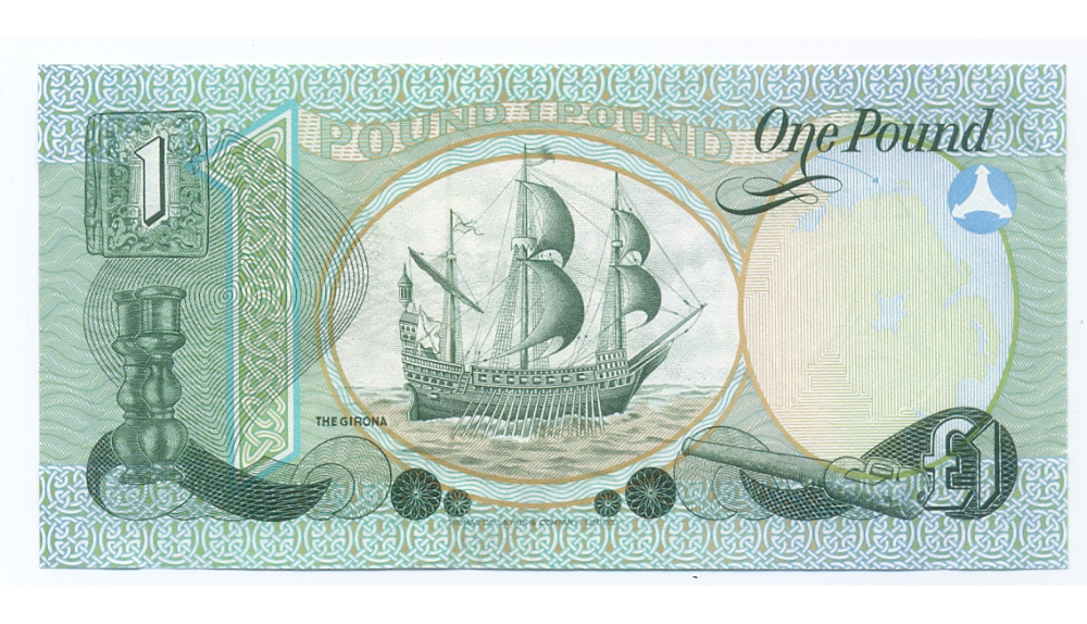Billete Irlanda del Norte 1 Pound 1979 - Barco Girona   - Numisfila