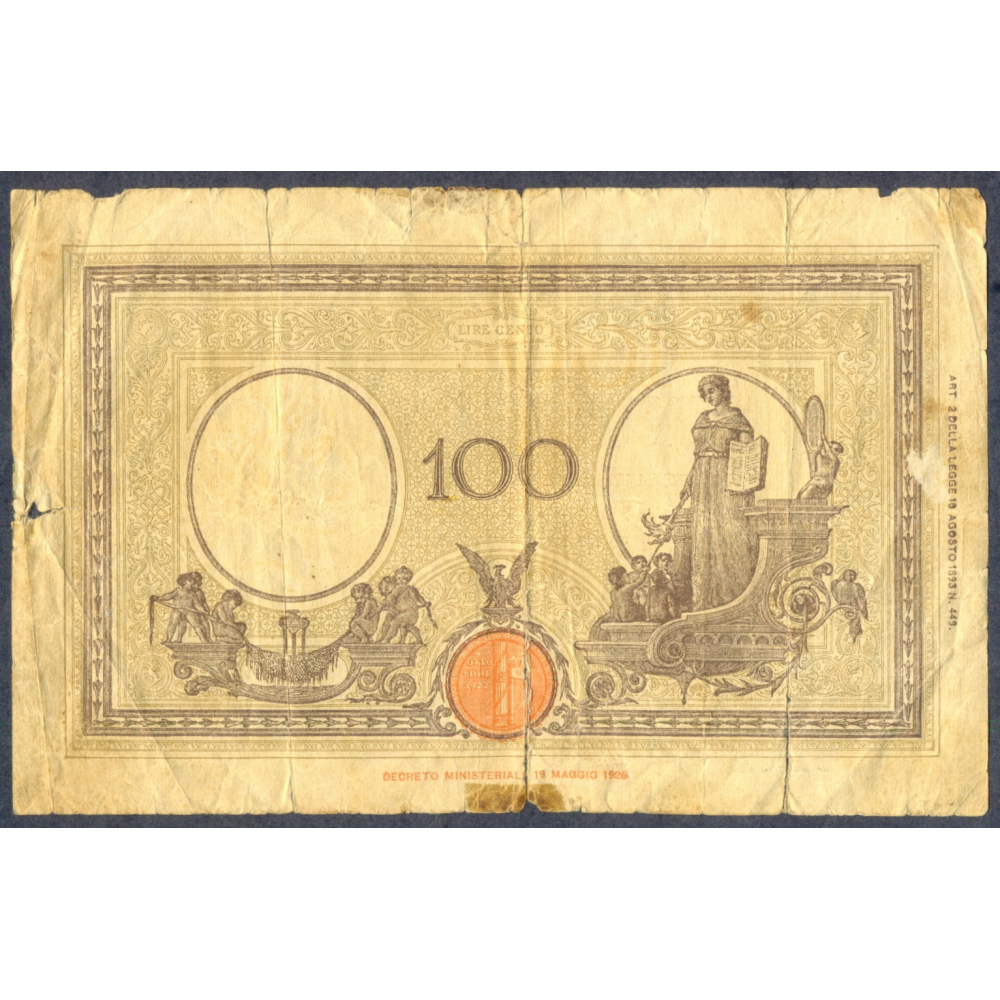 Billete Italia 100 Lire 1842 Banca Italia  - Numisfila
