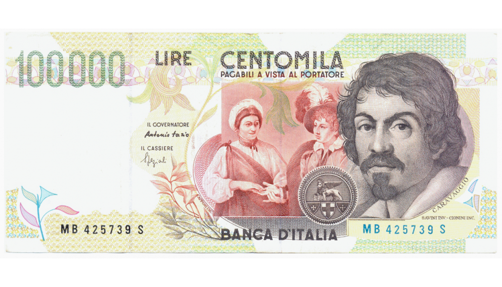 Billete Italia 100.000 Lire 1994 Caravaggio  - Numisfila