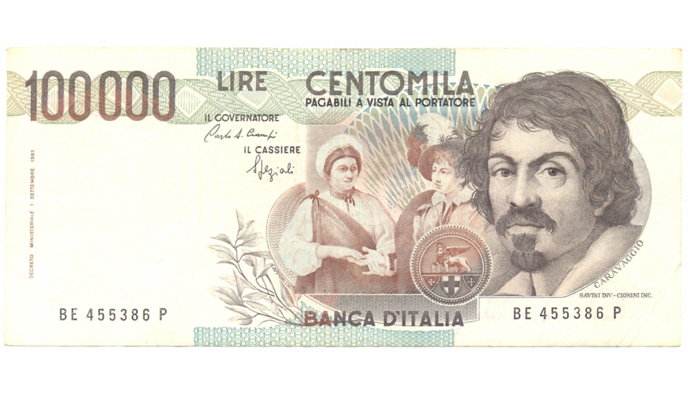Billete Italia 100.000 Lire 1983 Caravaggio  - Numisfila