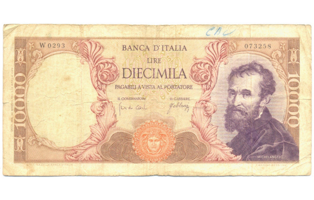 Billete Italia 10.000 Lire 1962 Michelangelo  - Numisfila