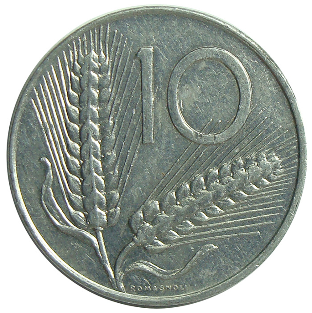 Moneda Italia 10 Liras 1951-1981 Trigo  - Numisfila