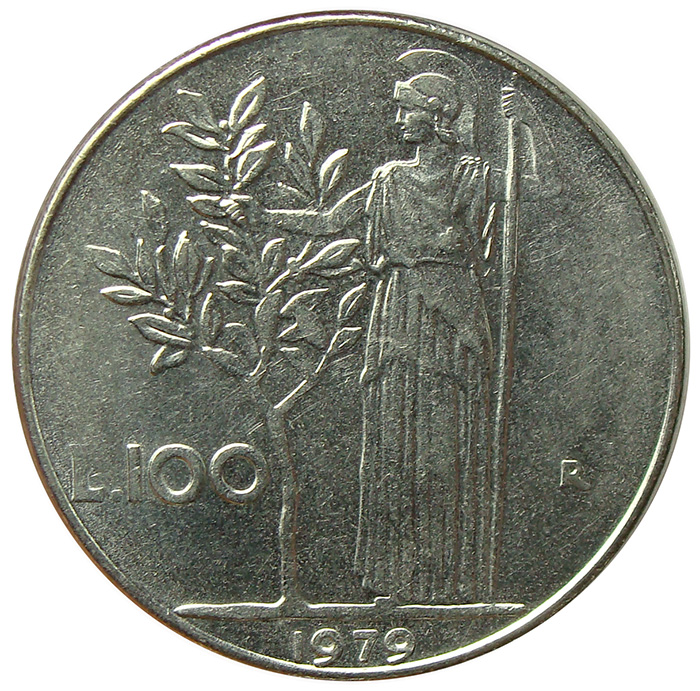 Moneda Italia 100 Lire 1956-1981 Diosa Minerva - Numisfila