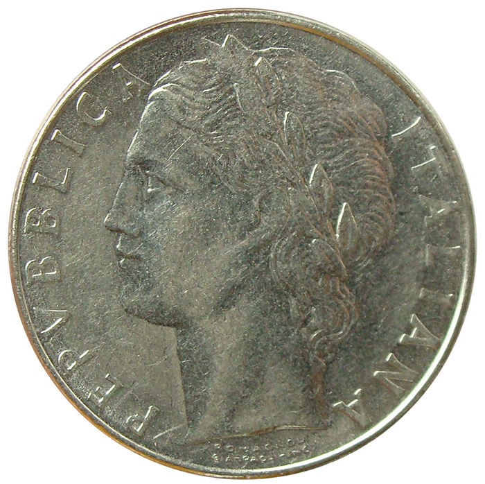 Moneda Italia 100 Lire 1956-1981 Diosa Minerva  - Numisfila