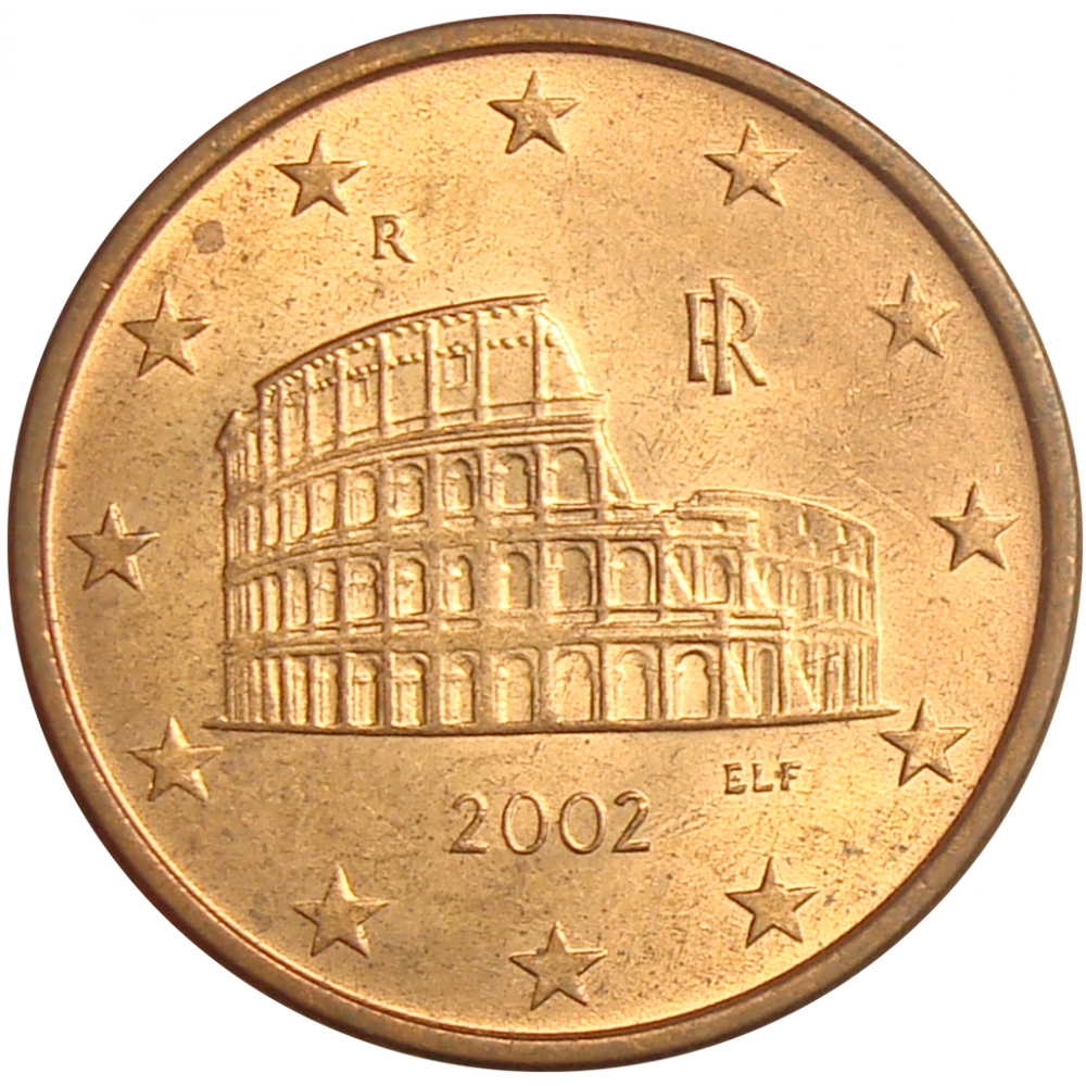 Moneda Italia 5 Centavos de Euro 2002  - Numisfila