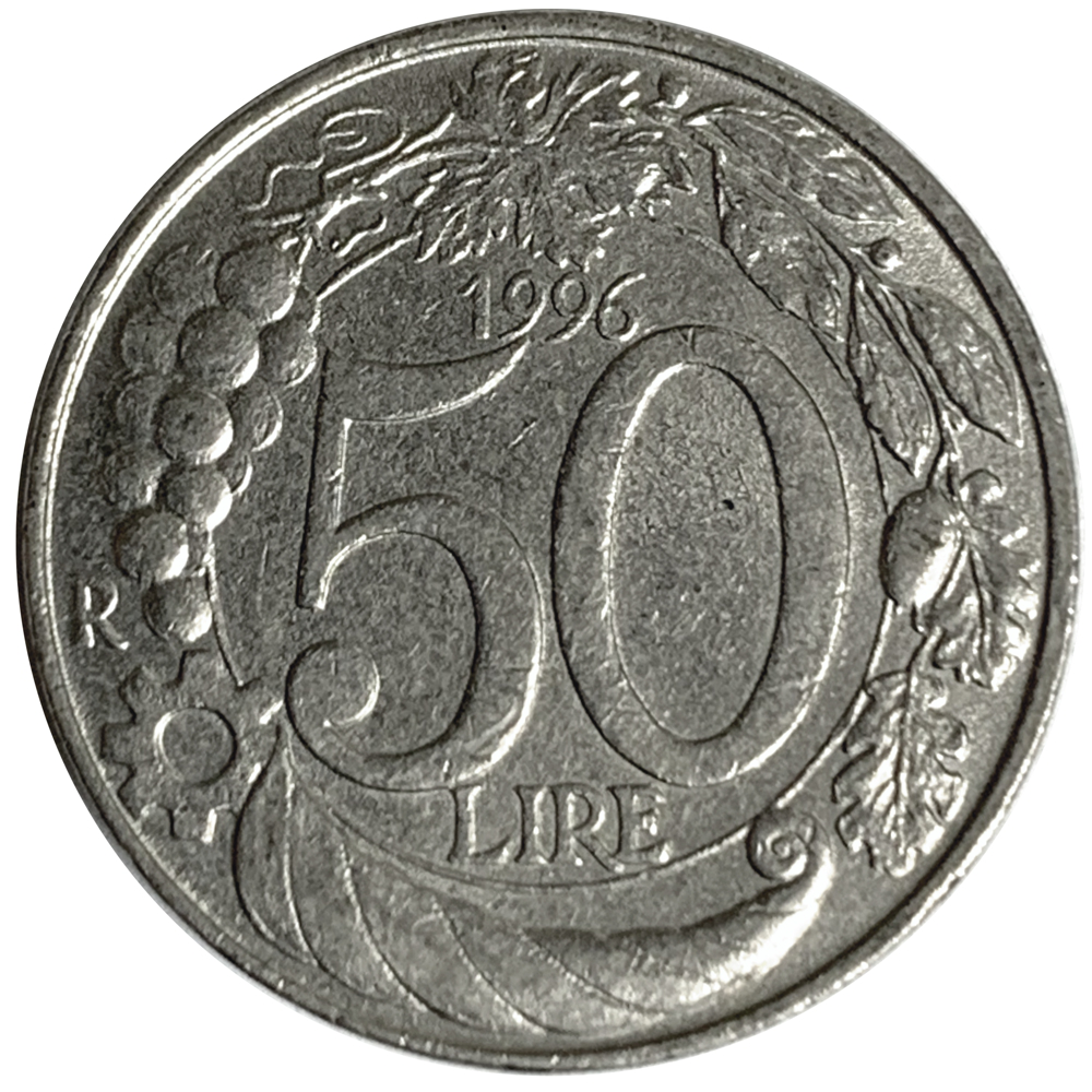 Moneda Italia 50 Lire 1996  - Numisfila