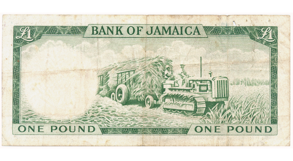 Billete Jamaica 1 Pound 1964 Reina Isabel II   - Numisfila