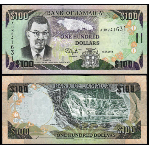 Billete Jamaica 100 Dolares 2011  - Numisfila