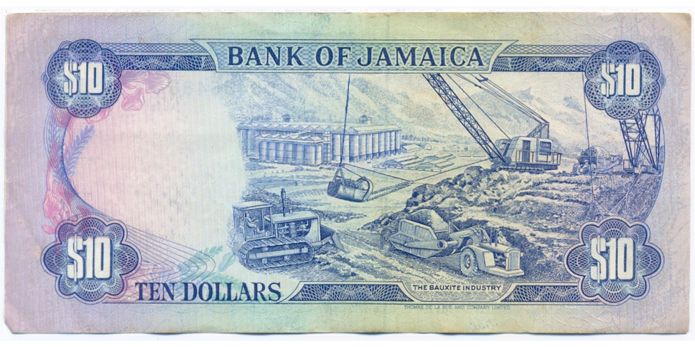 Billete Jamaica 10 Dolares 1991  - Numisfila
