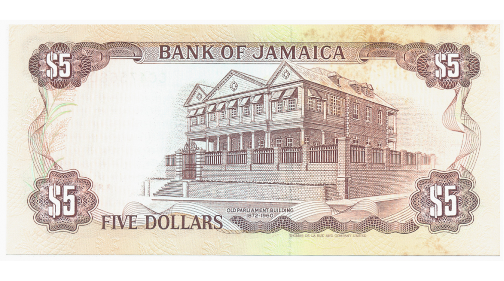 Billete Jamaica 5 Dolares 1993   - Numisfila