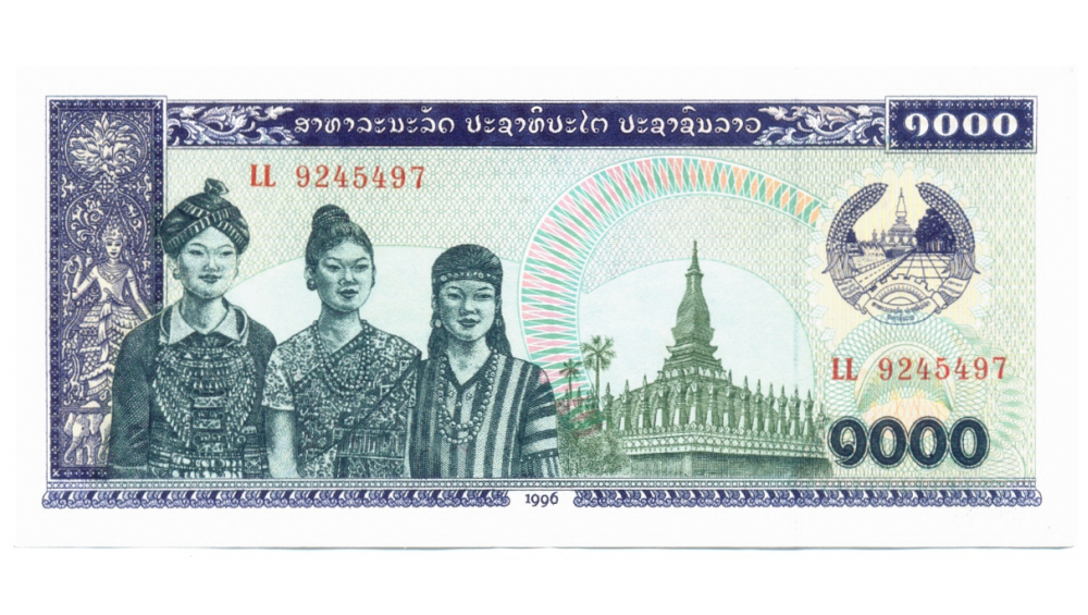 Billete Laos 1000 Kip 1996 - Numisfila