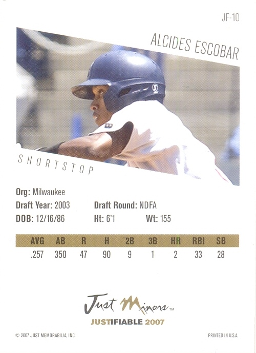 Barajita Alcides Escobar Minors 2007 #Jf-10  - Numisfila