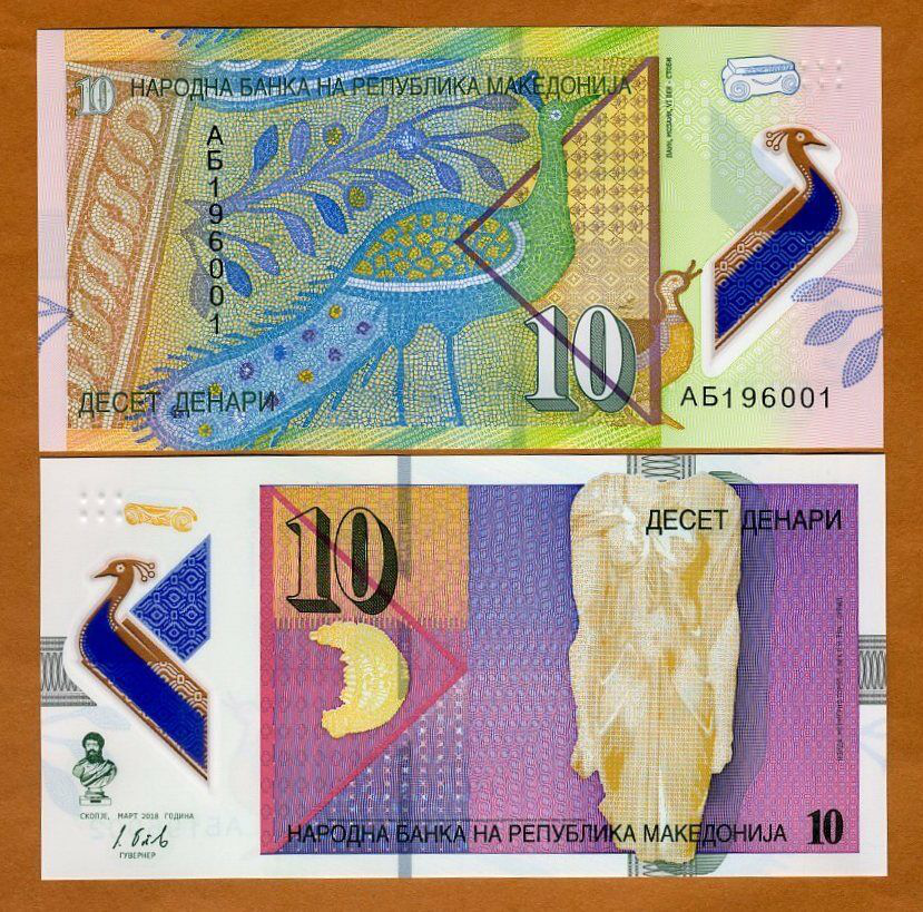 Billete Plastico Macedonia 10 Denari 2018 - Numisfila